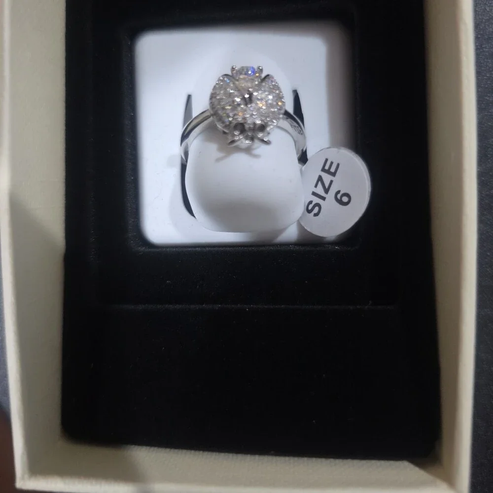 1ctw Mossinite Ladybug 925 Sterling Silver Ring - Size 6